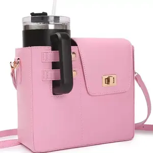 Outdoor Portable Crossbody Cup Storage Bag with Purse, Crossbody BPortable Crossbody Water Bottle Bag, Outdoor Tumbler Storage Sling Bag with Small Purse Pocketag for  Bottle and tumblers