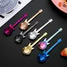 7pcs Stainless Steel Spoon Set, Guitar Shape Coffee Stirrer, Ice Bar Music Bar Spoon, Ideal for Home, Restaurant, Café, Party, Coffee Spoons
