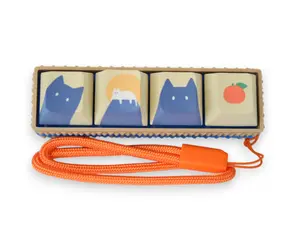 Blue CAT Picky Party Clicky Keychain Textured Base you customize Tactile Switch