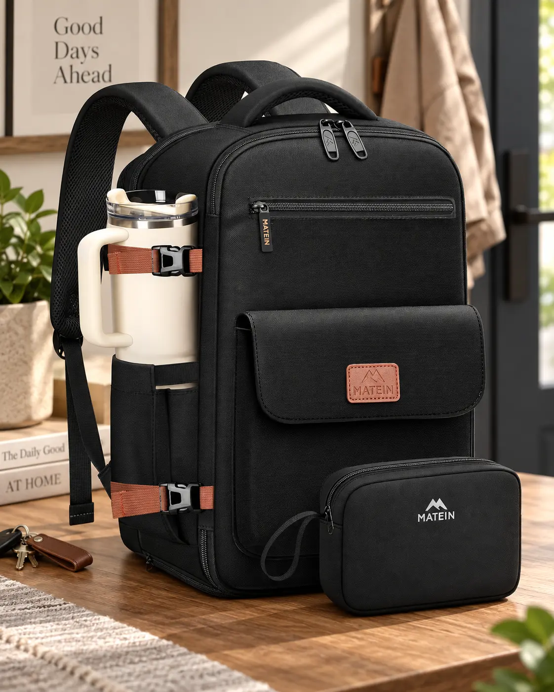 MATEIN 30L Travel Backpack, Airline Personal Item Bag with Shoe Compartment
