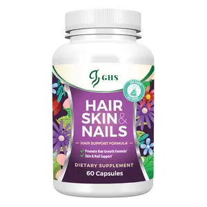 GHS Hair, Skin & Nails, Vitamin Supplement, Supports Hair, Skin, and Nail Health for Women,Biotin 5000mcg,60 Rapid Release Softgels.Two bottles , Dietary