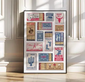 Cowboy Rodeo Matchbox Poster