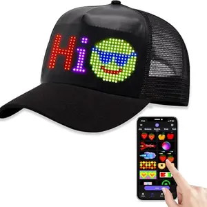 ORAHON LED Party Hat with Breathable LED Flexible Screen, APP-Controlled Rechargeable Version, Customizable Text, Patterns, and Animations, Suitable for Parties, Holidays, Christmas, and Daily Wear, LED Hats, Party Event Props, Party Supplies, Accessories