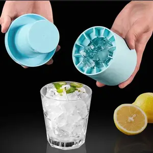 Silicone Cylinder Ice Crate DIY Household Refrigerator Ice Mould Food Grade Silicone Bucket Ice Crate with Lid Summer Drink Tool Ice Cube Mold Ice Cube Tray