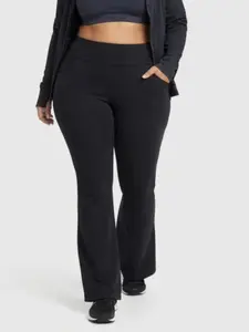Women's Thick Fleece Lined Flare Pants Warm Autumn Winter Casual High Waist Trousers Comfortable for Daily Wear Cozy & Versatile Style Leg Leggings Solid Plus Size Fleece-Lined Yoga Leggings Black Fleece Thermal Leggings feminine clothes Flared