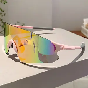 1pc Women New Rimless Frame One-piece Classic Glasses Multicolor Coated Lenses Men Glasses Popular Pink Glasses