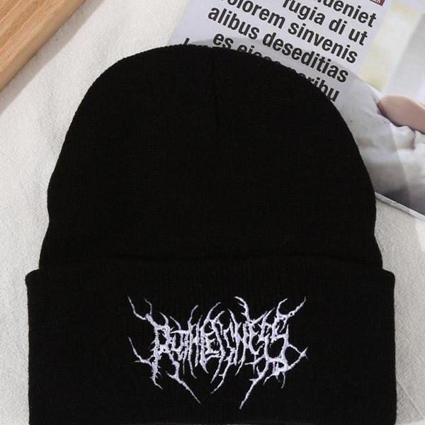 Unisex Casual Hand Embroidery Knit Beanie Hats, Trendy Soft Comfy Beanie Hat, Fashionable Hat for Men & Women for All Season