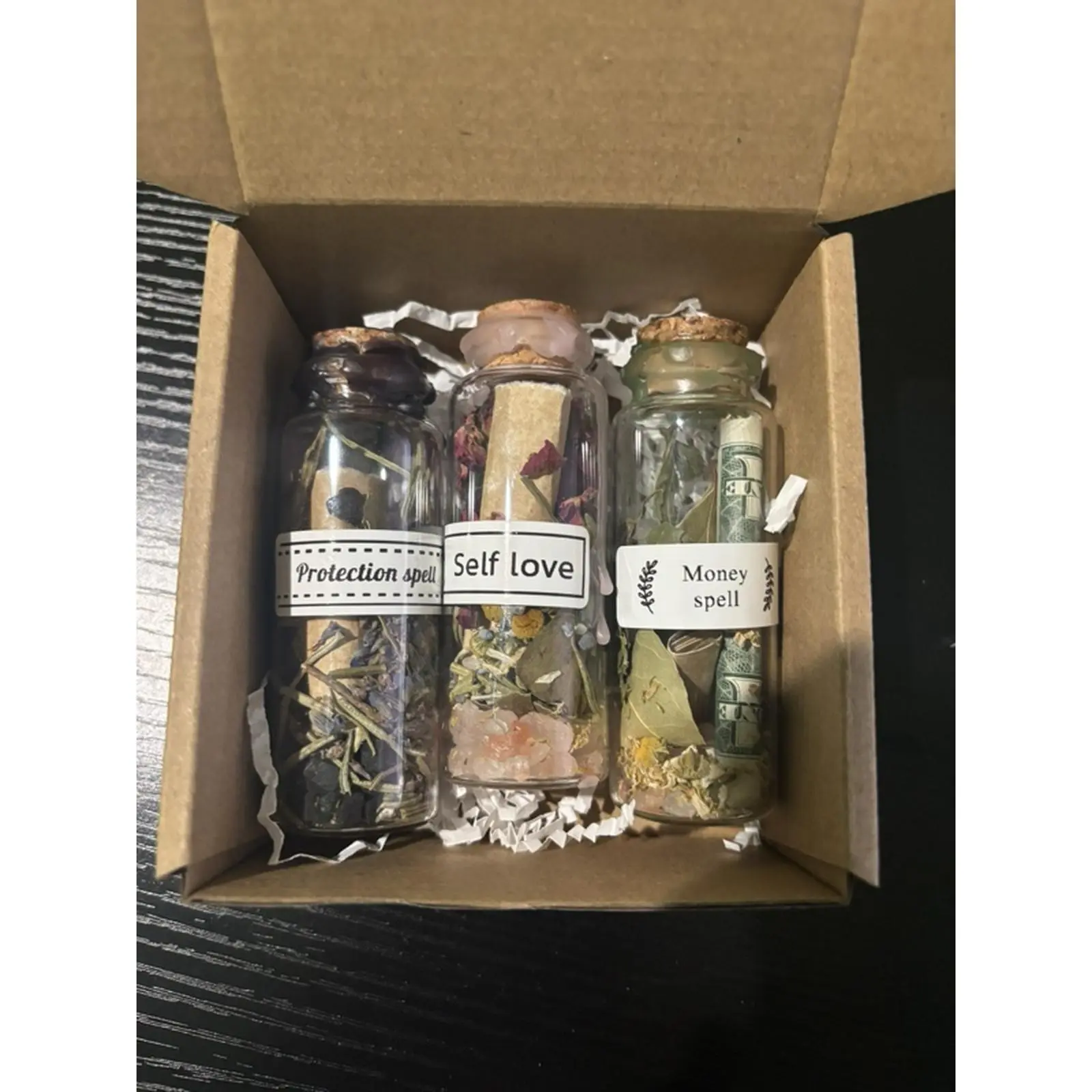 Protection Spell Jar Set with Self-Care and Money Jar for Magical Rituals and Personal Well-Being