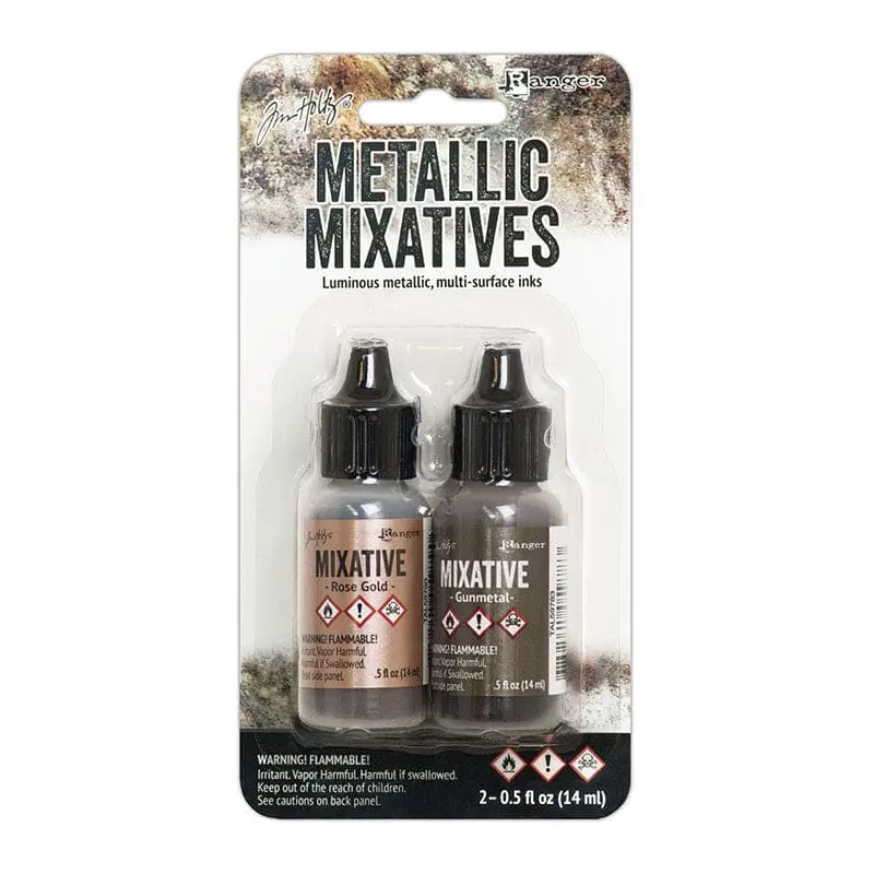 Tim Holtz® Mixatives™ Rose Gold & Gunmetal Kit, 0.5oz
