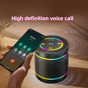 Wireless Bluetooth-compatible Speaker with Call Function, High Power Stereo Outdoor Mini Sound System, Portable 4 Hours Playtime RGB Lights, TWS Dual Pairing