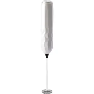 Handheld Milk Frother, Fast  Drink Mixer  operated with Stainless Steel Whisk for Coffee (white)