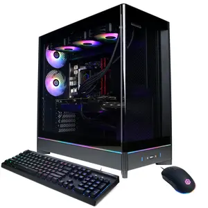 CyberPowerPC SLCAI8600CPG Gaming Desktop PC, AMD Ryzen 9 9900X3D, 32GB DDR5, GeForce RTX 5070 Ti 16GB, 2TB PCIe 4.0 NVMe SSD, WiFi/BT, RGB Gaming Keyboard/Mouse & Windows 11 Home