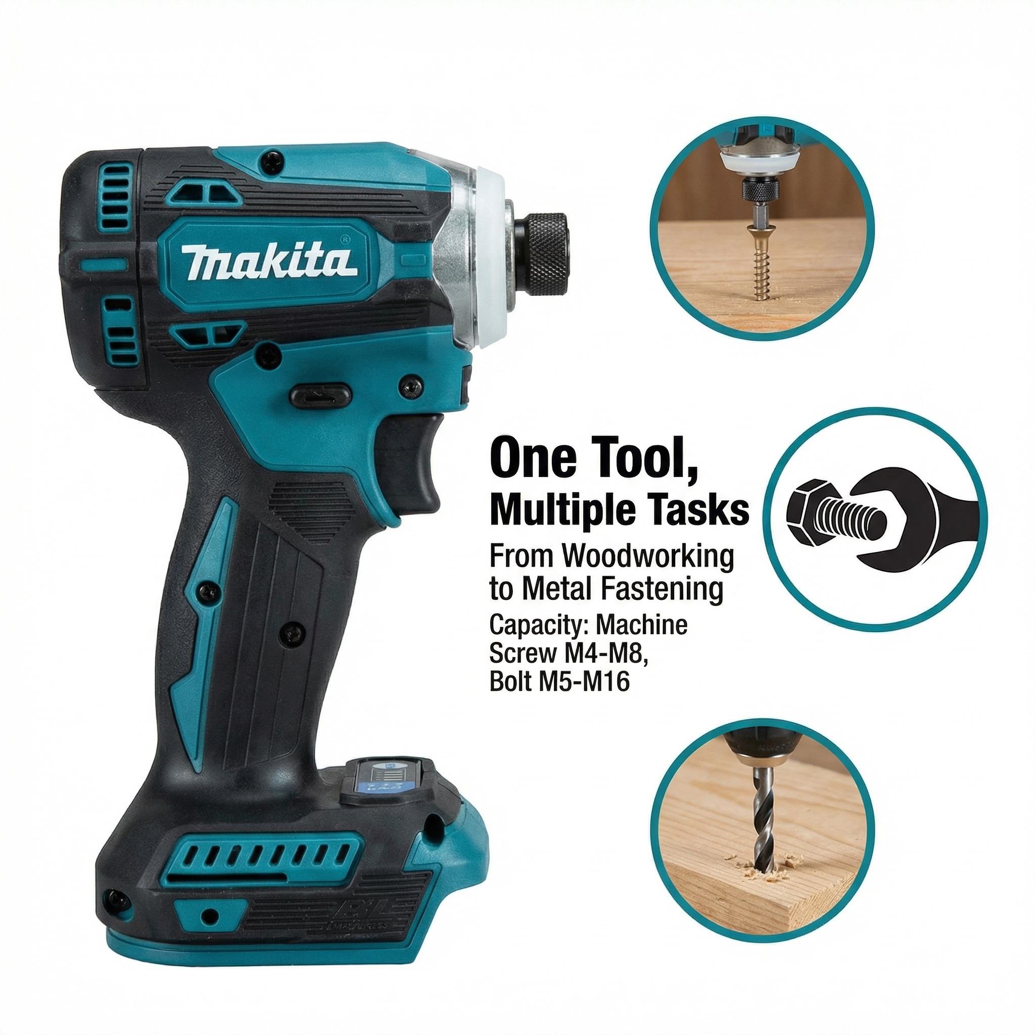 Makita DTD171 Brushless  Driver 180Nm tool kit set impact  Compact Cordless Drill spanner wrench