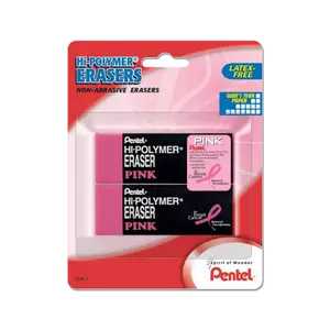Hi-Polymer® Block Eraser Large Pink, 2 Pack