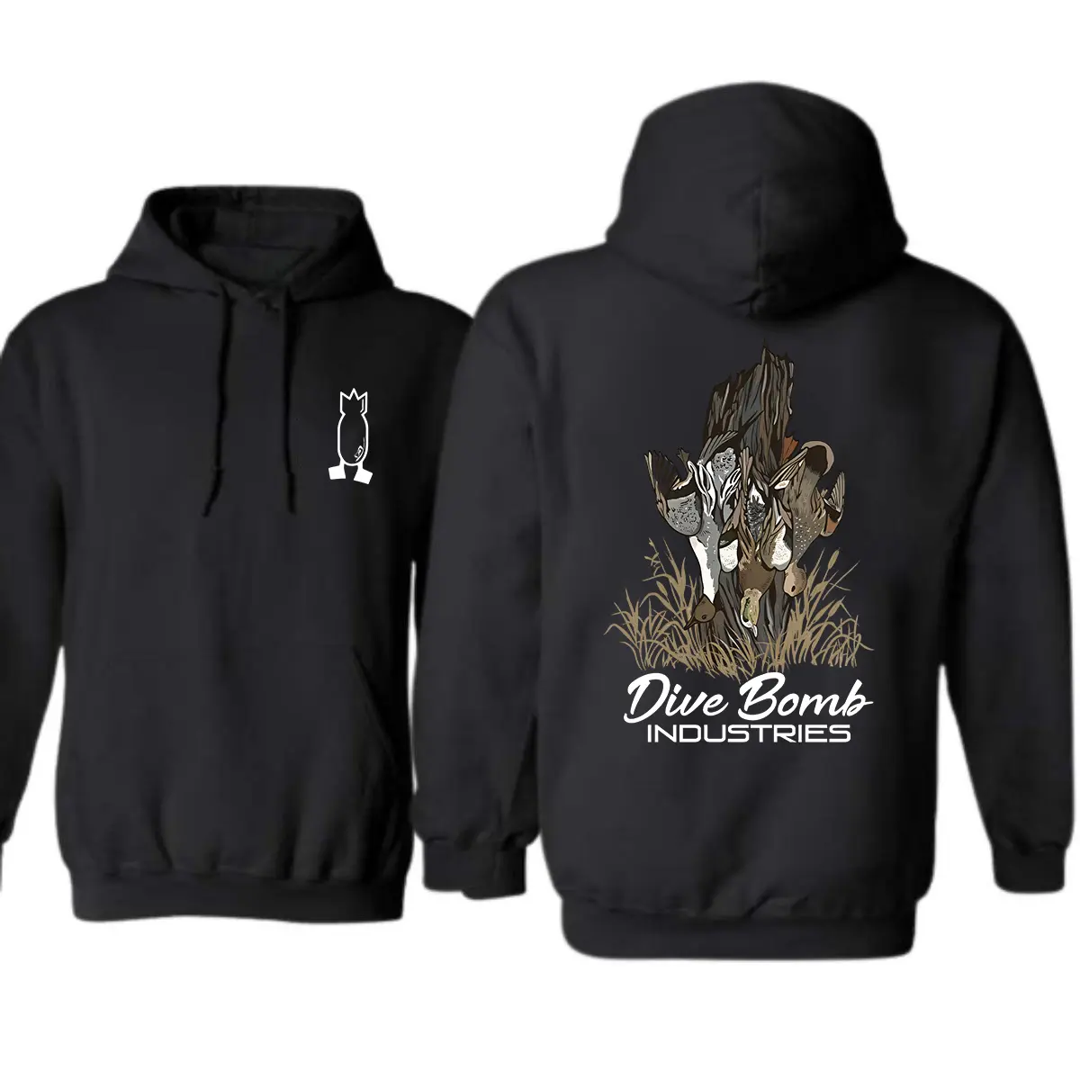 Dive Bomb Industries Hoodie, Mixed Duck hunting Hoodie for, Vintage Waterfowl, Outdoor Hunting Duck Pullover Hoodie bleachs fishing merch quarter zips januarys california georgia navessa lee salem trio vaquero outfit men cashmere sweater evolution  hoodie