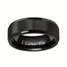 1pc Men's Custom "I Love You" Engraved Titanium Steel Promise Ring - Durable, Hypoallergenic Fashion Ring, Romantic Jewelry Gift, Men's Accessory, Ideal Birthday Gift for Him, Fashion Rings