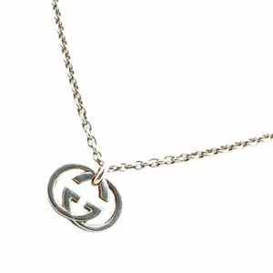 Pre-owned GUCCI Sterling Silver 925 (Ag925) Small Leather Goods Interlocking G SV925 Necklace