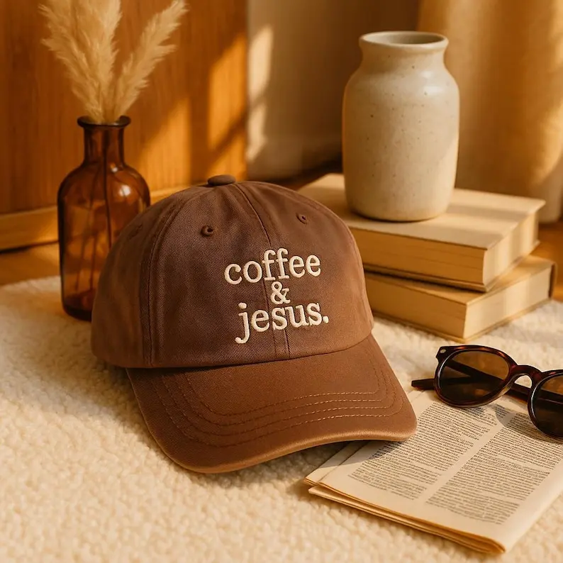 Unisex Clothes Adjustable Embroidered Christian Logo Jesus Print Baseball Cap - Breathable Washed Cotton Hat for Outdoor Casual, Graduation, Memorial Day, Jesus Print Hats, Party, Prom, Universal, Daily, School, Everyday, Evening, Faith-Based Graphic Hats