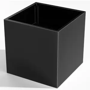 Tall Metal Cube Planter for Outdoor Plants 20" L x 20" W x 20" H, Heavy Duty Steel Rectangular Planter Box with Removable Insert Shelf, Modern Décor for Outside, Indoor, Garden