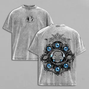Gojo Satoru Six Eyes Tee Washed – Vintage Oversized Heavy Cotton Jujutsu Kaisen Execution Culling Game The Movie T-Shirt, Double Printed Retro Unisex Streetwear Graphic Top, Menswear Underwear Oversize Anime Manga JJK T-Shirt Anime merchandise