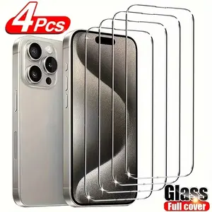4pcs HD Tempered Glass Screen Protection For iPhone 11 12 13 14 15 16 17 Pro Max 13 14 15 16 17 Pro 17 Air 16e 14 15 16 Plus 12 13 Mini Protective Glass Film Protector Accessories