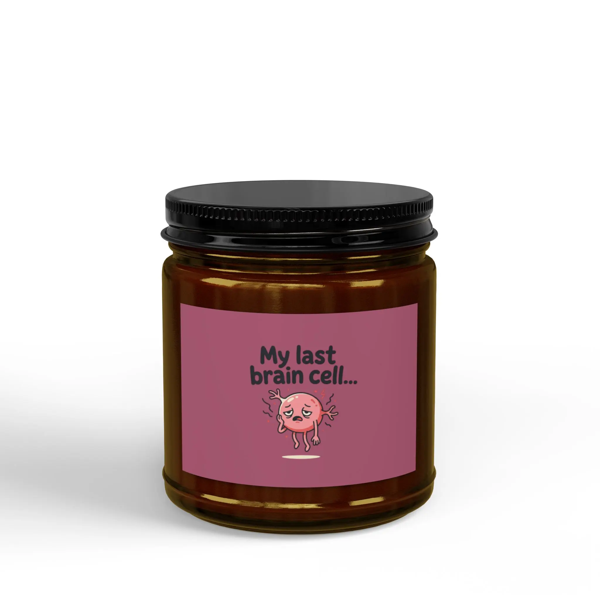 My Last Brain Cell pink brain illustration Candle | Scented Soy Jar