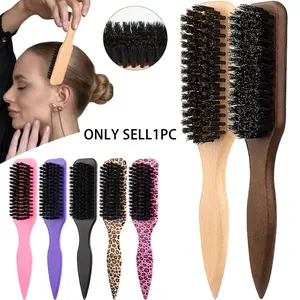 Smooth Hair Styling Comb, Wood Handle Option, Plastic Handle, Suitable for Forehead Hair, Soft Bristles, Ideal for Natural Curls and Straight Hair, Detangling Hairbrush, Salon Styling Brush, Curly Hair Brush, Hair Care Comb, Grooming Brush