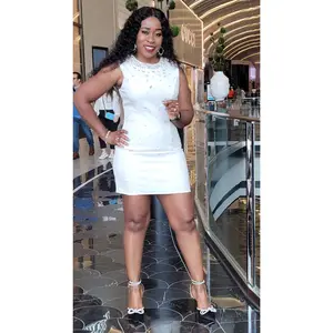 Elegant White Rhinestone Dress