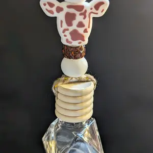 Stylish Cow Print Haninging Car Diffuser with rhinstones