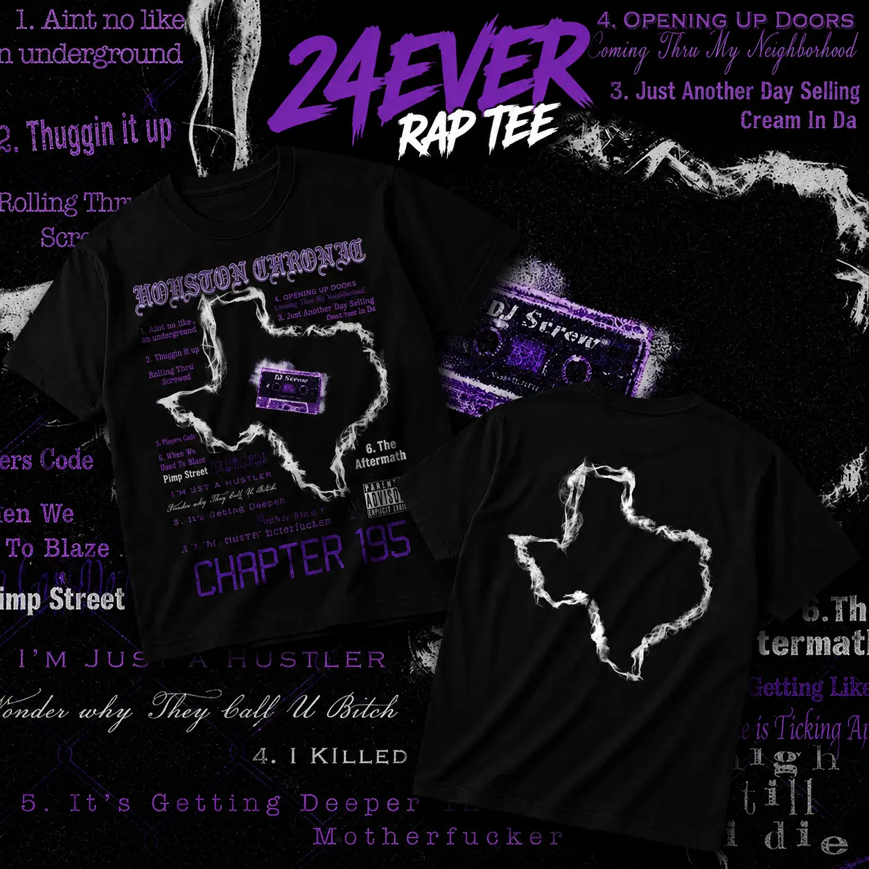 Houston TX Chronic Heavy Cotton Unisex Graphic T-Shirt Hoodie Houston Rap Texas Screwed Up Click DJ Screw 713 Crewneck Tee, Vintage Streetwear Graphic T-Shirt Direct To Garment Breathable Print