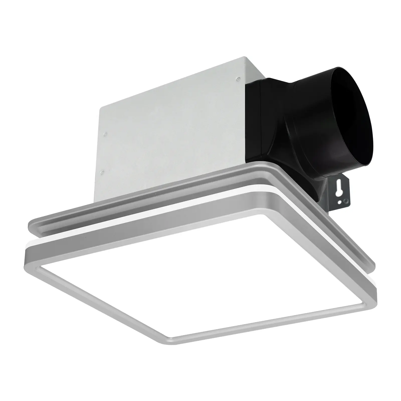 AKICON 4-in Duct Fit Bathroom Exhaust Fan with Durable Black Plastic Housing, Adjustable 3CCT LED Light & Nightlight, 80 CFM, 2.0 Sone Quiet Operation, Moisture Removal, Easy Installation, Energy Efficiency, Manufacturer Warranty