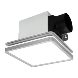 AKICON 4" Duct Black Plastic Exhaust/ Bath Fan with 3CCT LED & Nightlight 80 CFM High Performance Ventilation Quiet Operation Easy Install Energy Efficient
