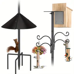 108" Heavy Duty Birdhouse Pole with Squirrel Proof Baffle - Adjustable, Bird Friendly, and Rust-Resistant Mounting Pole for Outdoor Use - Perfect for Wild Bird Watching and Feeding (Without Birdhouse)