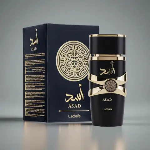 Lattafa Asad Black Unisex Eau de Parfum (Edp) Spray - 3.4 oz Single Item Edp Fragranced Perfume with Sensuous Vanilla, Spicy Pineapple, Benzoin Warmth, Coffee & Patchouli, Unique Notes, Intense Long-Lasting Scent