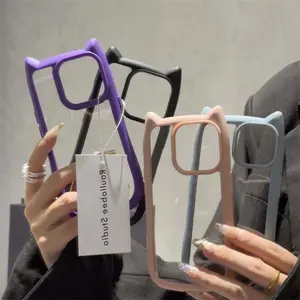 Soft Silicone Cute Cat Ear Phone Case For iPhone 15 14 13 12 11 Pro Max X XS XR Transparent Shockproof Hard Acrylic Back Cover Aesthetic Cellphone cute cartoon Screen Protector Smartphone Casing Protection Protective S14429