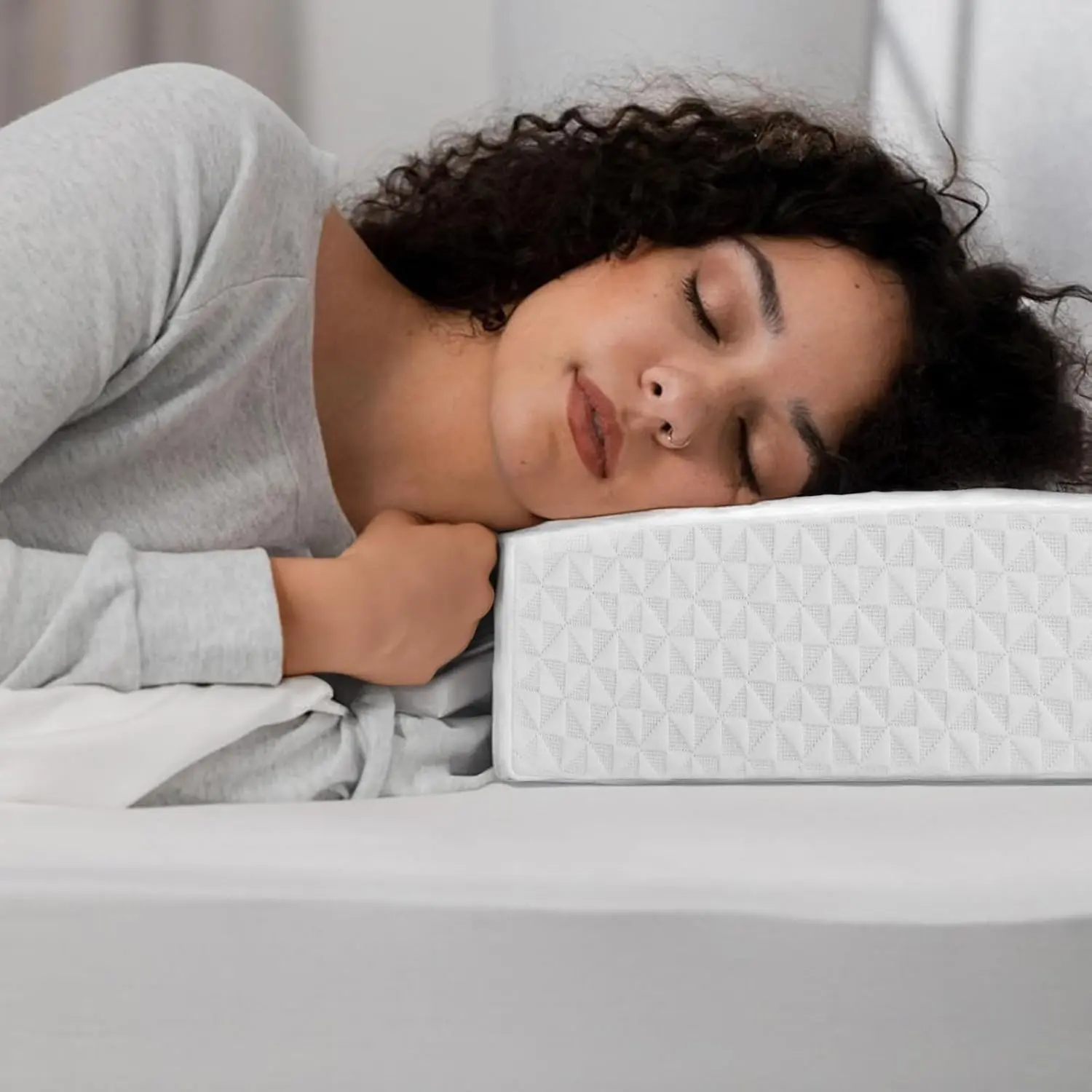 Cube Pillow Pro for Side Sleepers Memory  Bed Pillow Soft Pillow Supportive , , and  , White-24"x12"x6"