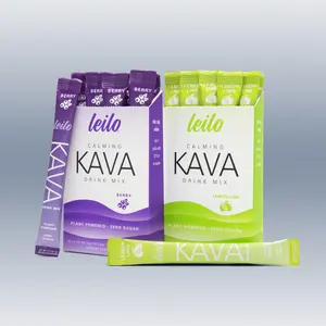 Leilo Calming Kava Drink Mix – Berry or Lemon Lime | Alcohol‑Free Relaxation Powder | 10 Stick Packs, Zero Sugar