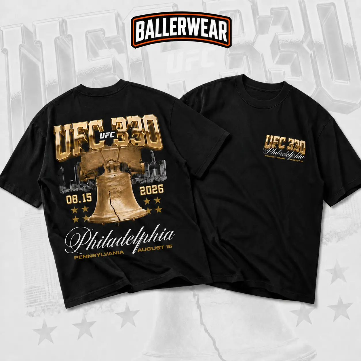 BALLERWEAR Men's UFC 330 Landmark T-Shirt, UFC Heavy Cotton Shirt, UFC MMA Shirt, Gift for Fighters, Sports Apparel Cotton Tee, Gift for you, Made In USA.