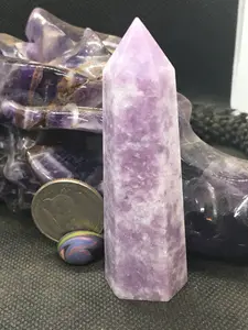 Lavender Lepidolite 3" tall Home Ornament #fgemstone #gemstonetower #lepidolitetower #lepidolite @gemsandtreaures