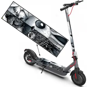 1PC black and white rabbit pattern scooter pedal sticker, scooter sticker, scooter floor mat sticker, personalized cool DIY skateboard accessories, non-slip PVC sticker easy to install suitable for Halloween decoration Christmas decoration gifts