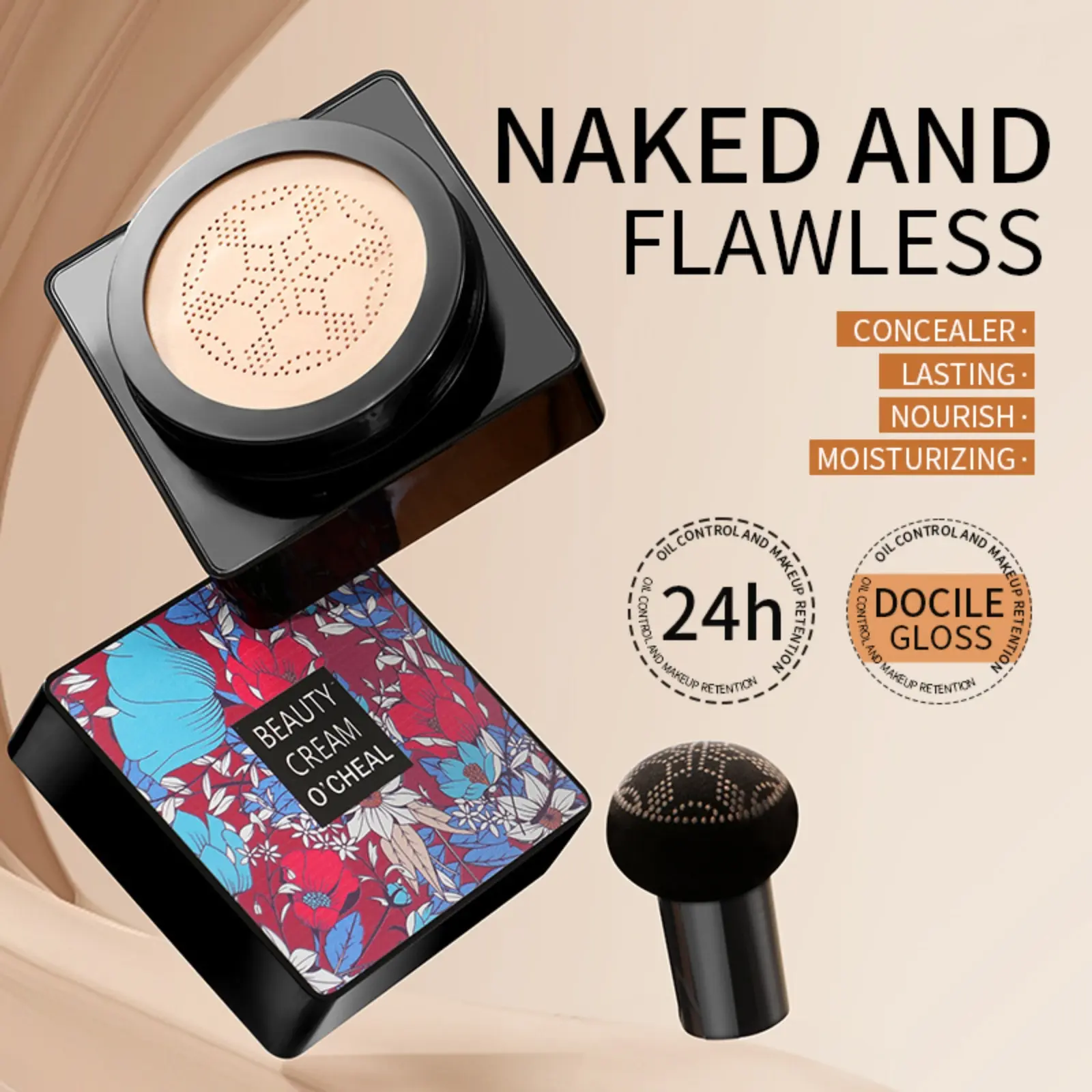 Mushroom Air Cushion Concealer Long Lasting Makeup Oil Control Waterproof CC Cream Facial Foundation Smooth Moisturizing Flawless Natural Brightening Face Lsolating Hydrate Cosmetic