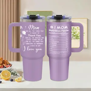 Mom Tumbler 40oz I Love You Gifts for Mom Stainless Steel Coffee Mug with Lid and Straw BPA-Free Mother's Day Birthday Christmas Present for Mom Thank You