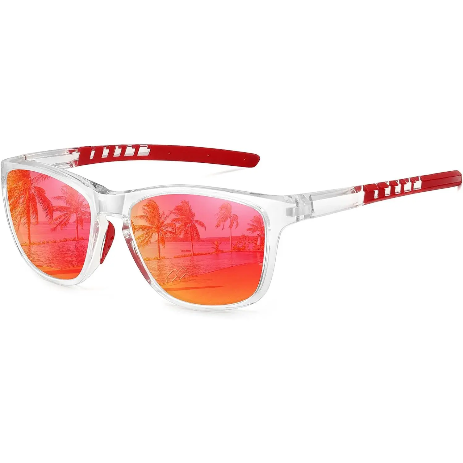 Transparent Frame-red Mirror Lens