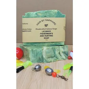 Sulfate-Free Licorice Anise Handcrafted Face and Body Soap - Alcohol-Free, Suitable for All Skin Types, Fish and Hunter Use, Artisan Blend - Kit