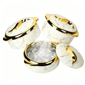 Large Capacity 3PCS Insulated Thermal Serving Bowls Stainless Steel Food Warmer Leakproof Lids Ideal for Office Lunch Picnic Kitchen Essentials