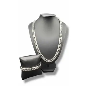 "Steel Grip" Necklace and Bracelet Stainless Steel Jewelry Set