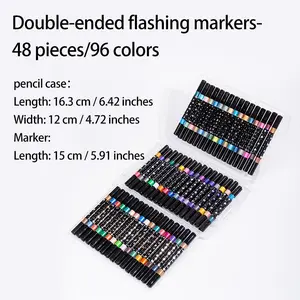 48-Piece 96-Color Glitter Pens, Special Research Flowing Ink, Safe and Odorless, Perfect for Creative Writing and Art Projects