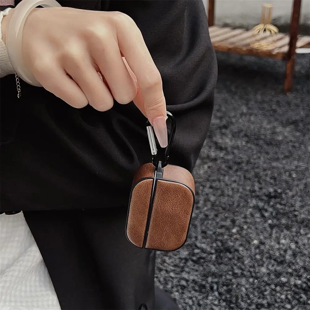 Minimalist Solid Color Headphone Case with Carabiner, Headphone Protective Case, Audio & Video Accessories Compatible with AirPods 3 4 Pro Pro2, Earbud Sleeve Pocket, Earbud Cover, Earphone Storage Bag