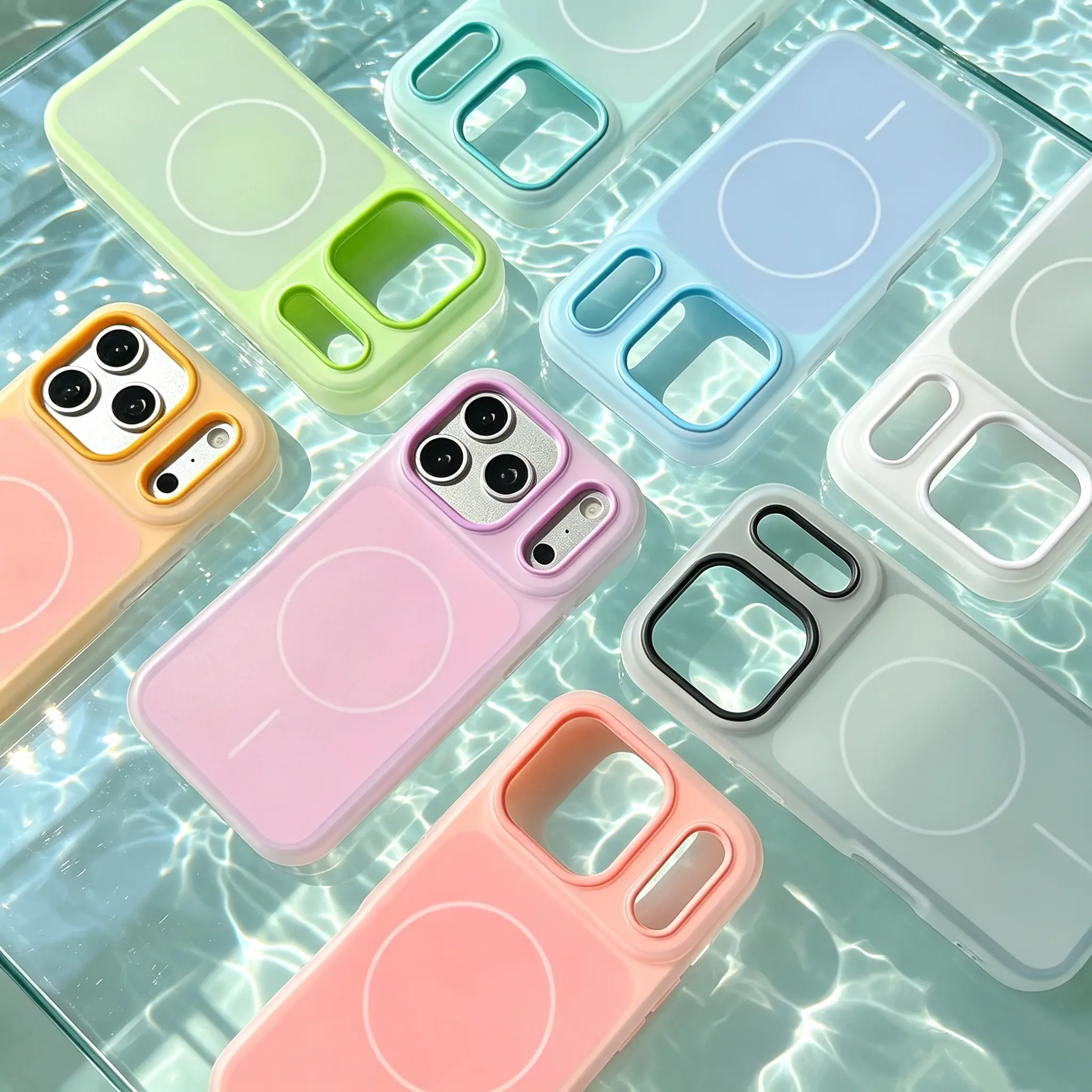HISTORYOO for iPhone 17 Pro Max 16 Pro 15 14 Plus 13 12 11 Pro Magnetic (not strong) Defender 2 In 1 Dual Layer Jelly Soft Matte Clear Silicone + Candy Color-Blocking PC Hybrid Magsafe Wireless Charging Case Frosted Shockproof Bumper Luxury Back Cover