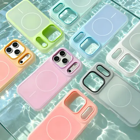 HISTORYOO Dual Layer Jelly Soft Matte Clear Silicone Hybrid Candy Color Blocking PC Case for iPhone 18 Pro Max 17 16 15 14 Plus 13 12 11 Pro Magsafe, Pop Socket & Standing Holder NO support, 2 In 1 Defender Luxury Magnetic not strong Shockproof Back Cover